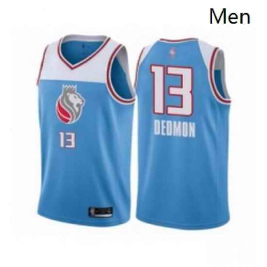 Mens Sacramento Kings 13 Dewayne Dedmon Authentic Blue Basketball Jersey City Edition